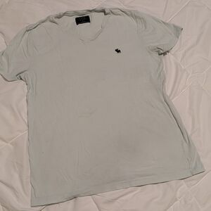 Abercrombie & Fitch Pale Gray V-Neck Tee
